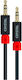 Crystal Audio 3,5mm Klinkenkabel TRRS 3,5 mm Stecker - 3,5 mm Stecker Schwarz 1,8 m mit Vergoldeten Anschlüssen J-MM-1.8
