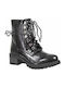 62685 Leder Stiefeletten Damen Cocus Black