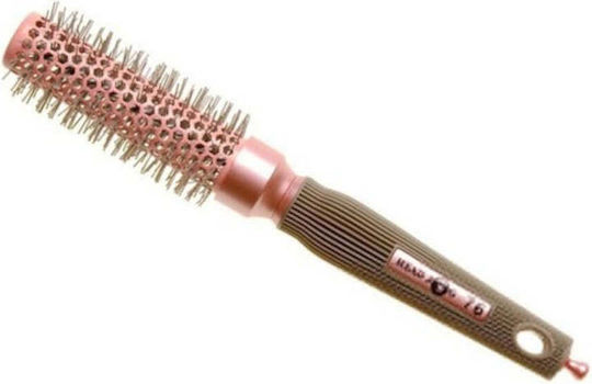 Head Jog Ceramic Ionic Radial Brush Perie de păr pentru Netezire Roz 25mm
