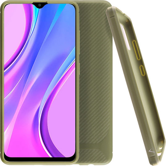 Volte-Tel Carbon Camera Protective Back Cover Σιλικόνης Χακί (Redmi 9)