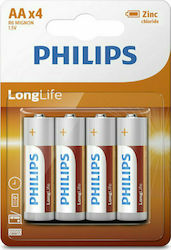 Philips LongLife Μπαταρίες Zinc AA 1.5V 4τμχ