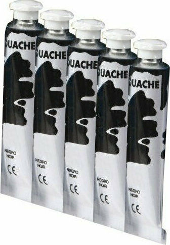 Toy Color Gouache-Tempera Tempera Farben Black in Röhre 12ml 5Stück
