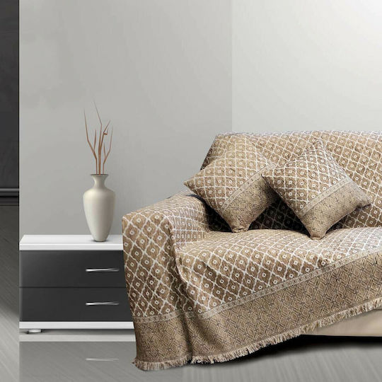 SB Home Toulouse Покривка За Двуместен Диван Шенил 180x240см Бежов