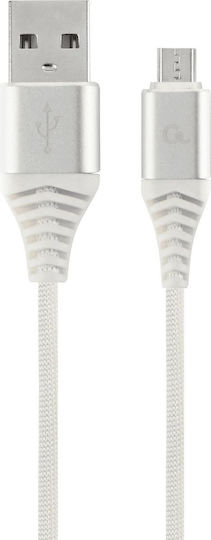 Gembird 2m Regular USB 2.0 to micro USB Cable White (CC-USB2B-AMMBM-2M-BW2)