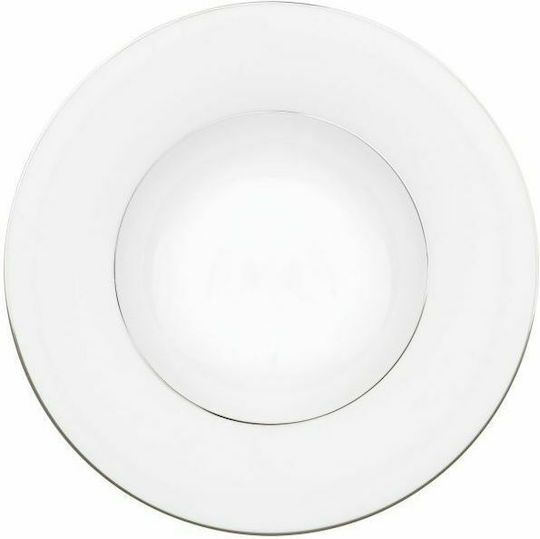 Ionia Gefühl Servierplatte aus Porzellan Weiß mit Durchmesser 33.5cm 1Stück