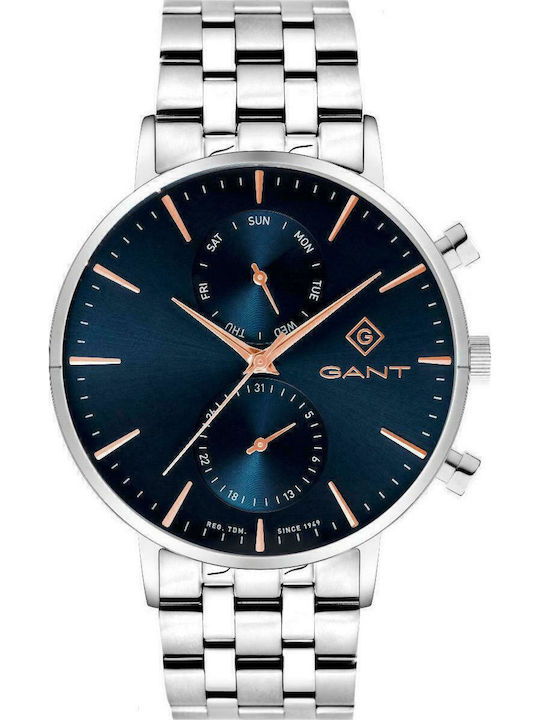 Gant Park Hill Day-Date II Men's Watch 41.5mm Chronograph Battery with Silver Metal Bracelet
