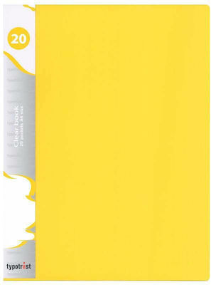 Typotrust Ντοσιέ Σουπλ με 20 Διαφάνειες για Χαρτί A4 Κίτρινο