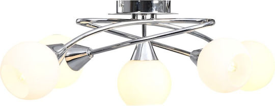 vidaXL Таванно осветление 62бр Сребрист с Фасунга E14
