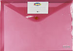 Luna Transparent File Folder with Button for A4 Sheets Pink Φούξια