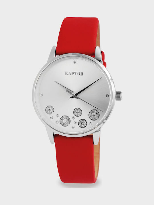 Raptor Women's Watch with Red Leather Strap