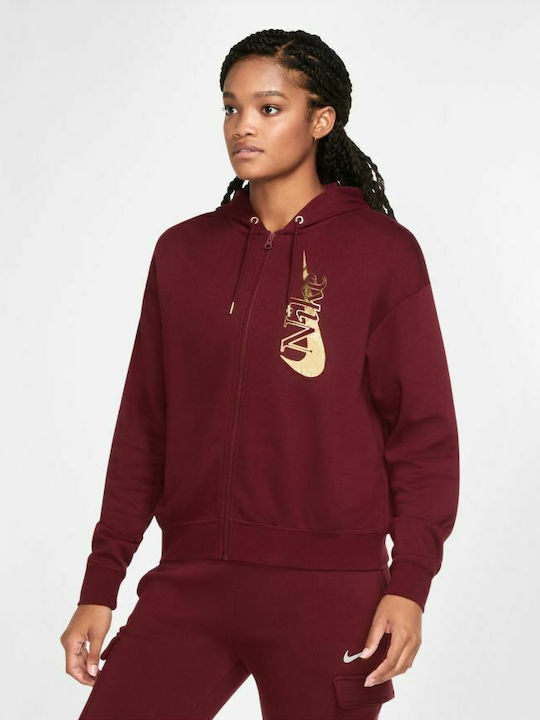 Nike Sportswear Jacket Dark Beetroot with Hood