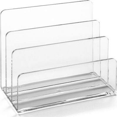 Plastic Suport pentru dosare în culoarea Transparent 17.5x10x14cm.