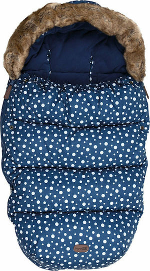 FreeOn Dots Kinderwagen-Fußsack Wasserdicht Blau 100x55εκ.