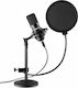 Vonyx Condenser USB Microphone CMTS300 Shock Mounted/Clip On for Voice