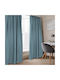 Lino Home Curtain with Pencil Pleat Emb Karen Light Petrol 140x235cm