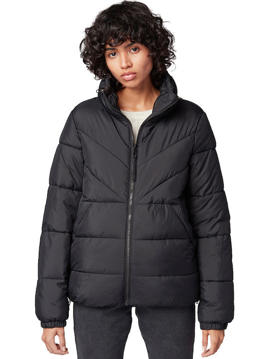 Women's Short Puffer Jacket for Winter Black