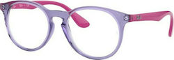 Ray Ban Children's Plastic Eyeglass Frame Purple RB1554 3810