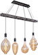 Globo Lighting Visso Pendant Chandelier Rail for 4 Bulbs E27 Black