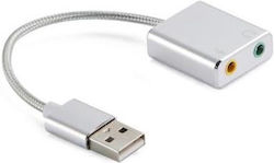 Well AL1 External USB 7.1 Sound Card Gray