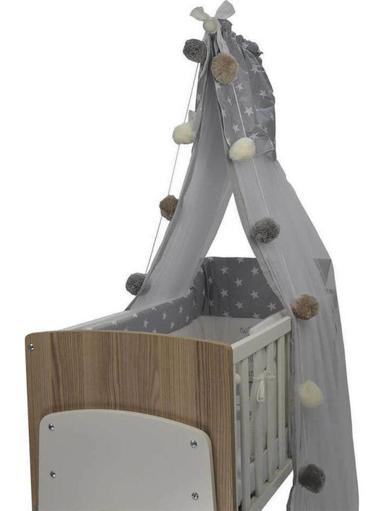 Bebe Stars Kids Decorative Garland Beige made of Fabric Pom Pom 250εκ.