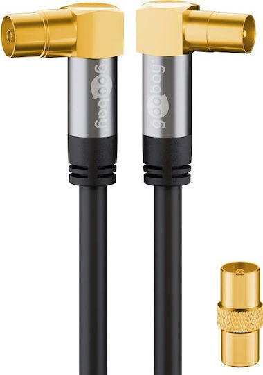 Goobay Wentronic Cablu Antenă Coaxial de sex masculin - Coaxial de sex feminin Negru 2m (70461)