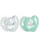 Tommee Tippee Orthodontische Schnuller Silikon Mint / White Nacht für 0-6 Monate 2Stück