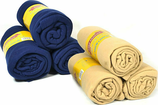 Sidirela Pătură Fleece Semi-dublă 190x220 cm Bej E-0969