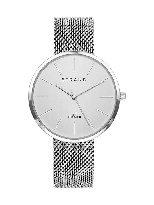 Obaku Strand Uhr mit Silber Metallarmband