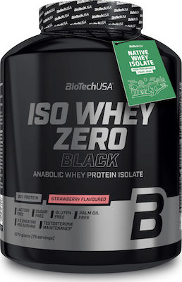 Biotech USA Iso Whey Zero Black Πρωτεΐνη Ορού Γάλακτος Χωρίς Γλουτένη & Λακτόζη με Γεύση Φράουλα 2.27kg