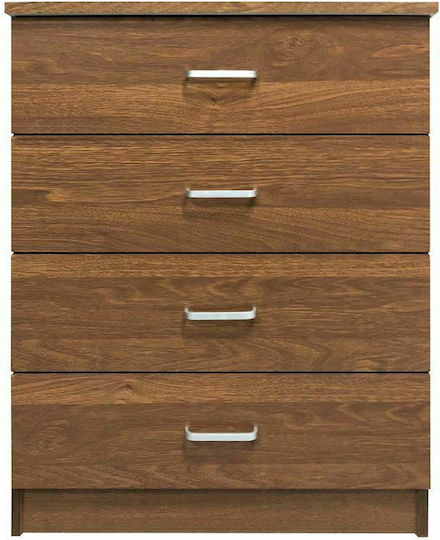 Comodă Dormitor Din Lemn Drawer Cu 4 Sertare Nucă 60x40x80cm E7396,3