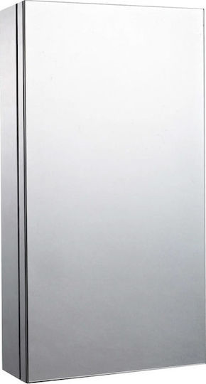 HomCom Rechteckiger Badezimmerspiegel aus Edelstahl mit Schrank 30x55cm