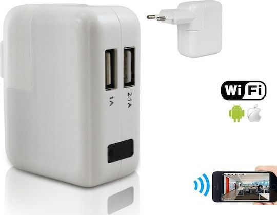Скрита камера WiFi Щепсел за захранване 1080p със Слот за Карта Памет и Сензор за Движение