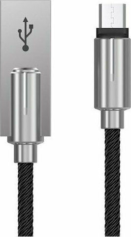 Devia Storm Плетена USB 2.0 до микро USB кабел Черен 1м (BRA010040) 1бр