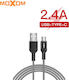 Moxom Braided USB 2.0 to micro USB Cable Ασημί 3m (MX-CB43)