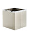 Zogometal Ν K14 Metallic Box Wood Storage 34x34x35cm Silver