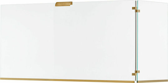 Zogometal Glass Fireplace Screen with 2 Panels 90x40x50cm Oro Matt