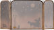 Zogometal Metallic Fireplace Screen with 3 Panels 54x23x50cm Dirty Rust