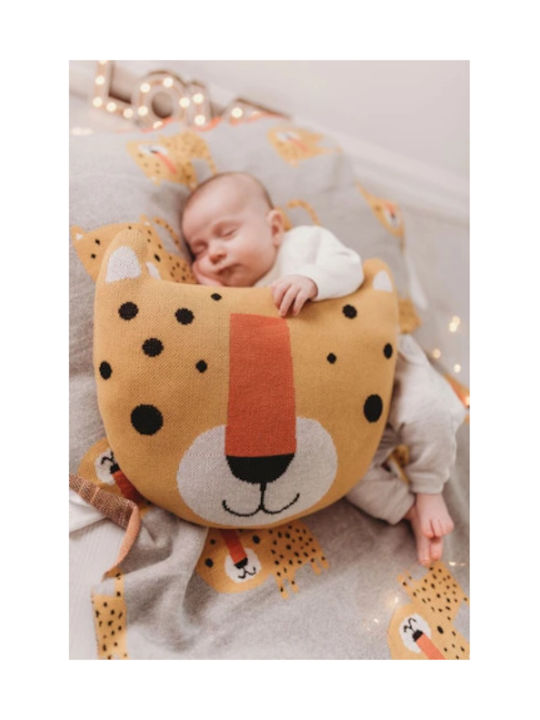 Bizzi Growin Διακοσμητικό Μαξιλάρι Κούνιας Leopard Πορτοκαλί 35x35cm