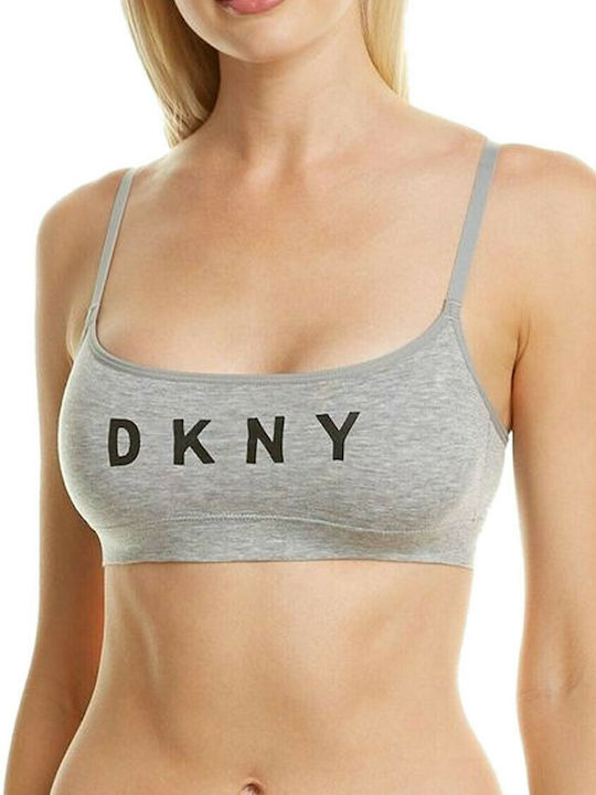 DKNY Seamless Scoop Logo Frauen Sport-BH Gray