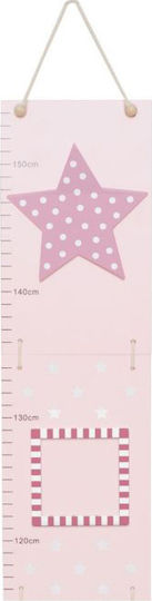 Jabadabado Wooden Kids Growth Height Chart Star Pink 150cm