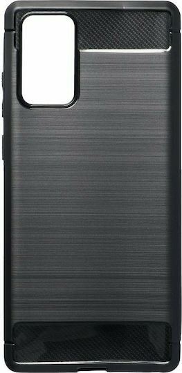 Forcell Carbon Fiber Back Cover Σιλικόνης Μαύρο (Galaxy Note 20)
