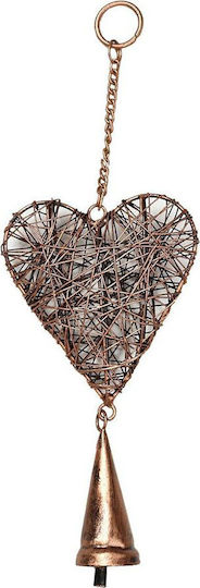 Espiel Christmas Metal Figure Heart Copper Height 30cm