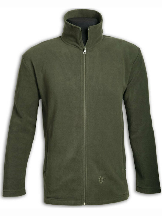 Toxotis Active Wear Khaki Fleece Cardigan