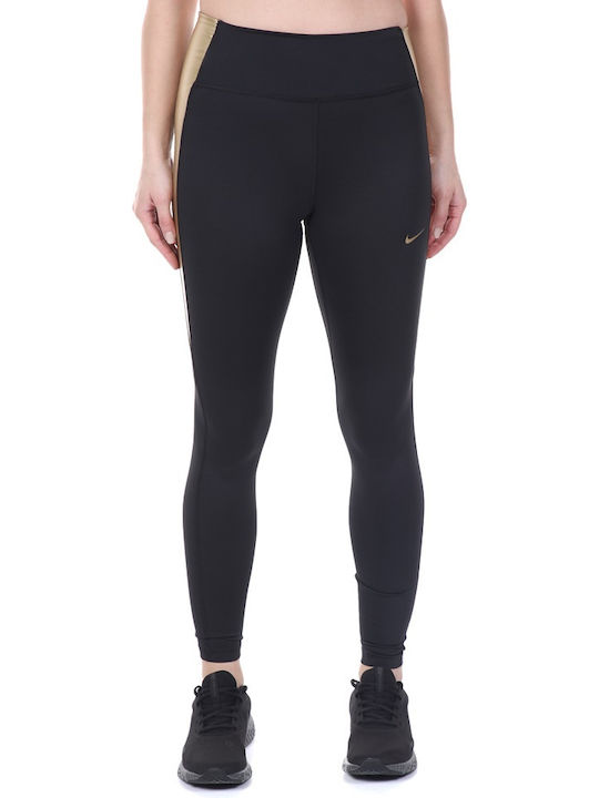 Dri-Fit One Schulung Frauen Lang Leggings Hochgeschnitten Schwarz