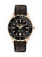 Trussardi T-Logo Watch Battery with Brown Leather Strap