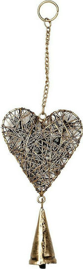 Espiel Christmas Metal Figure Heart Gold Height 30cm