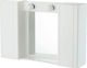 Viospiral Rechteckiger Badezimmerspiegel aus Kunststoff mit Schrank, Regal & Lampenfassung 62x42.5cm Weiß