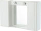 Viospiral Rectangular Bathroom Mirror made of Plastic with Cabinet, Shelf & Light Socket 62x42.5cm White