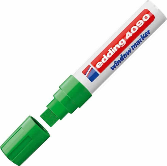 Edding Chalk Marker 4090 Μαρκαδόρος Πράσινος Μαυροπίνακα Υγρής Κιμωλίας για Γυαλί Τετράγωνη Μύτη