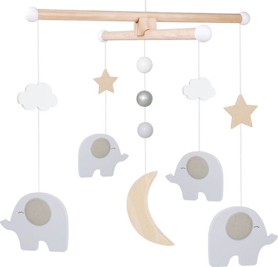 Jabadabado Kids Room Decorative Mobile Animals Gray made of Wood Elephants 32x32x32εκ.